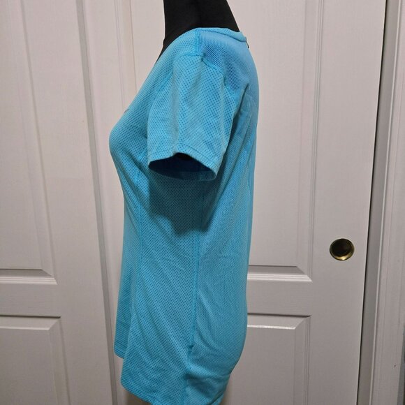 Nike Running Short Sleeve Dri-Fit Turquoise Top Size Small - Picture 3 of 8